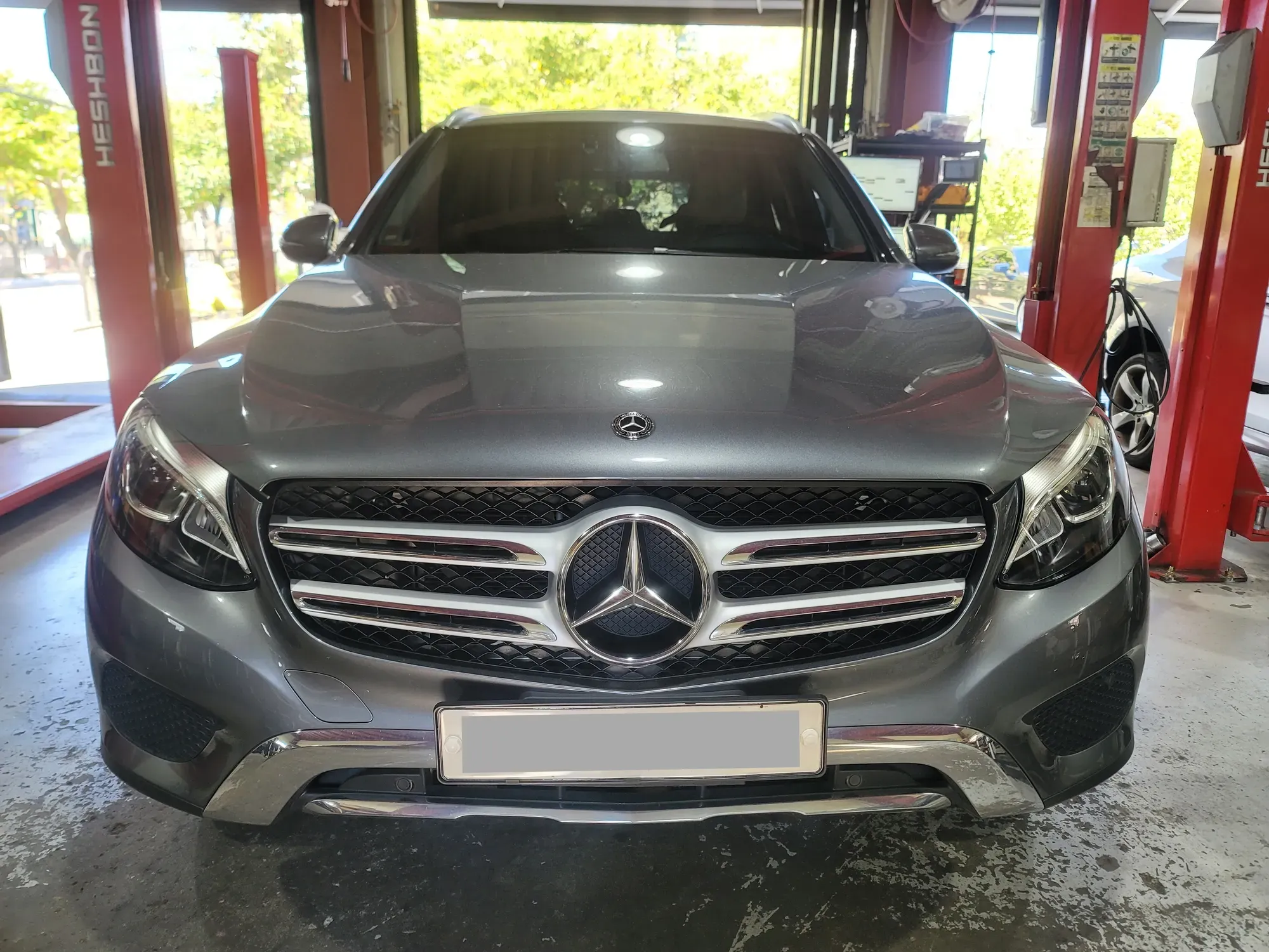 동탄 벤츠 GLC300 4MATIC 엔진 경고등 점검 입고