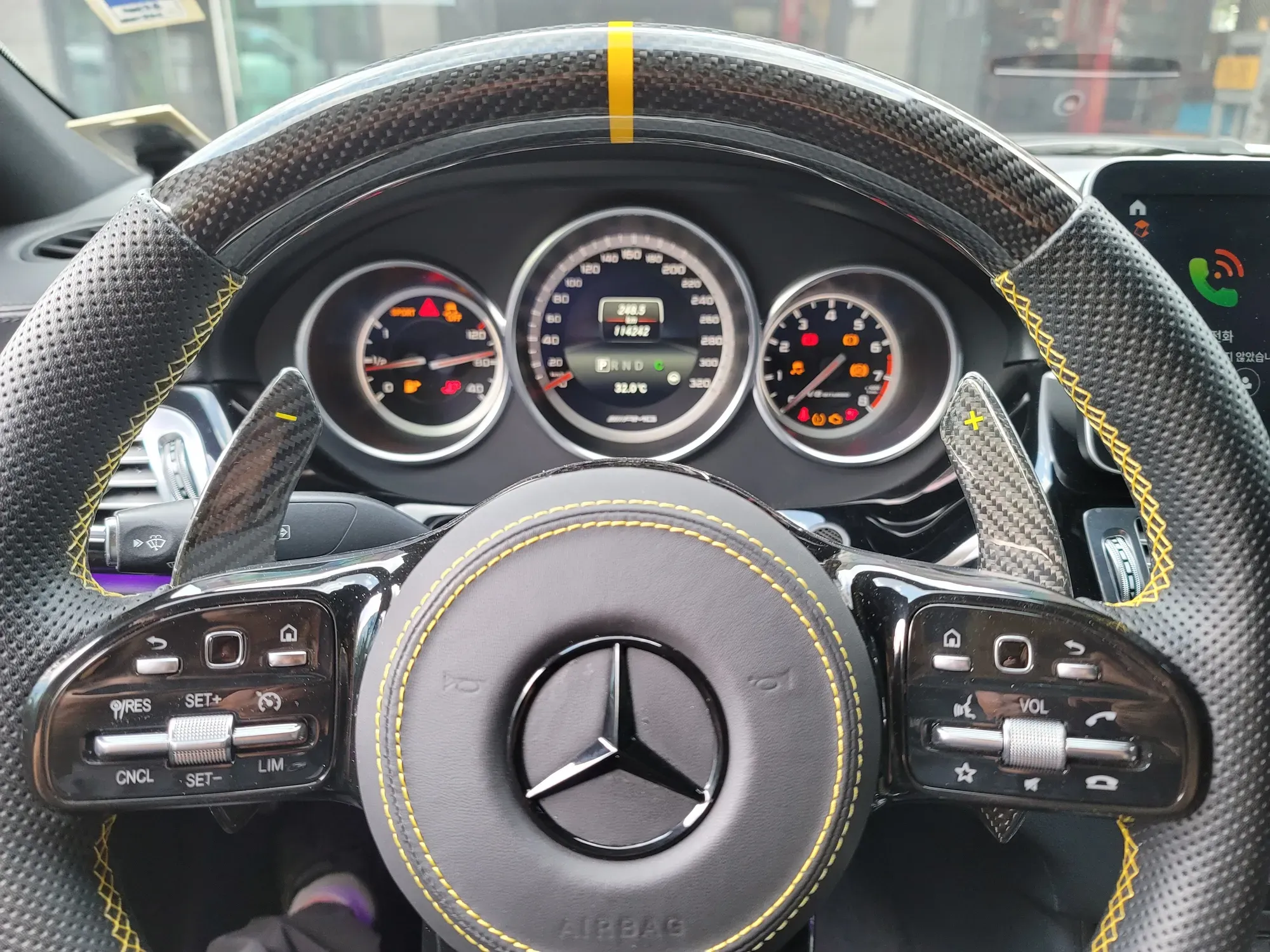 동탄 벤츠 CLS63 AMG 계기판 누적 주행거리 확인