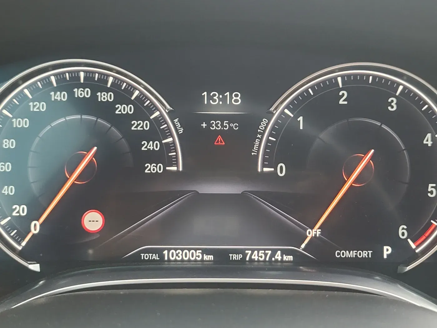 동탄 BMW 740Ld xDrive 계기판 경고 표시 확인