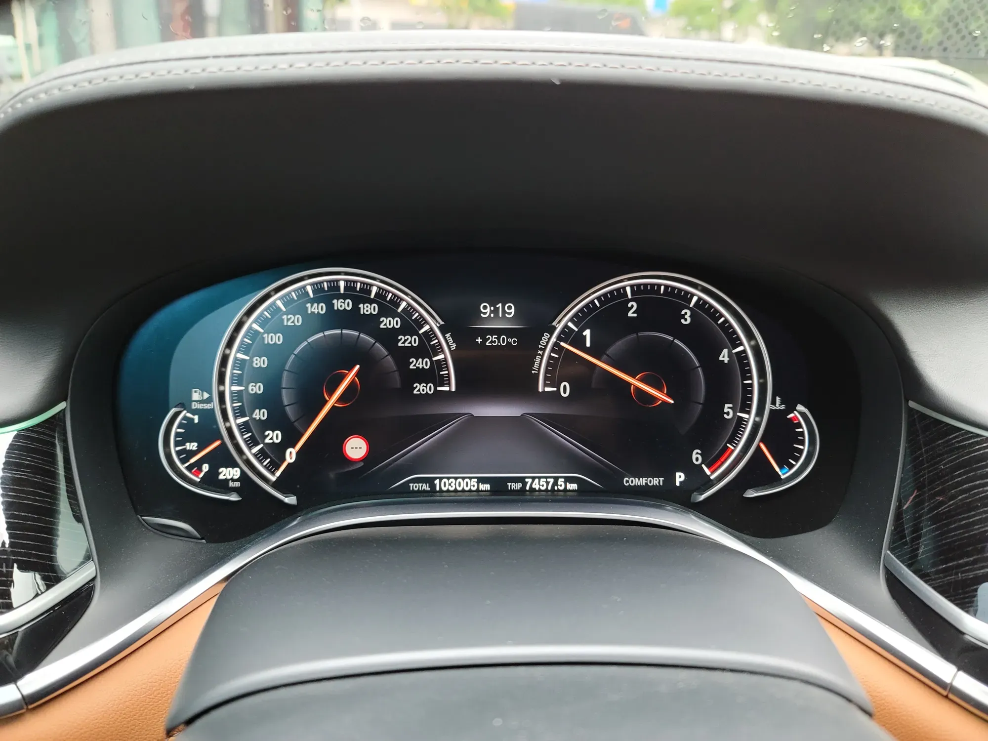 동탄 BMW 740Ld xDrive 계기판 누적 주행거리 확인