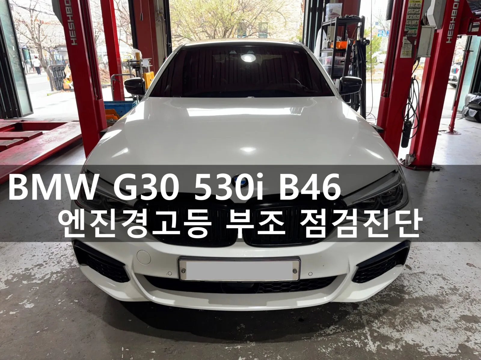동탄 수입차 정비소에 입고된 BMW 530i G30