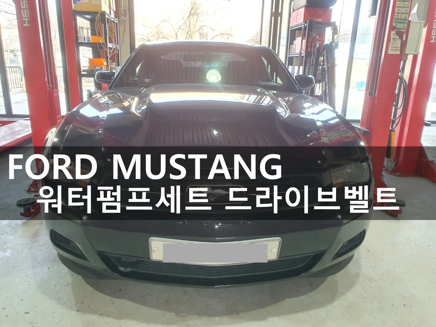 동탄 수입차 정비소에 입고된 포드 머스탱