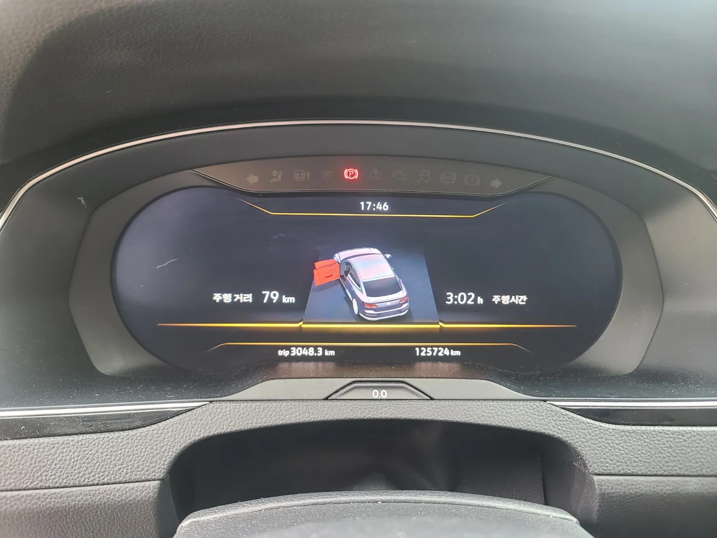 폭스바겐 아테온 계기판 주행거리 125,000km