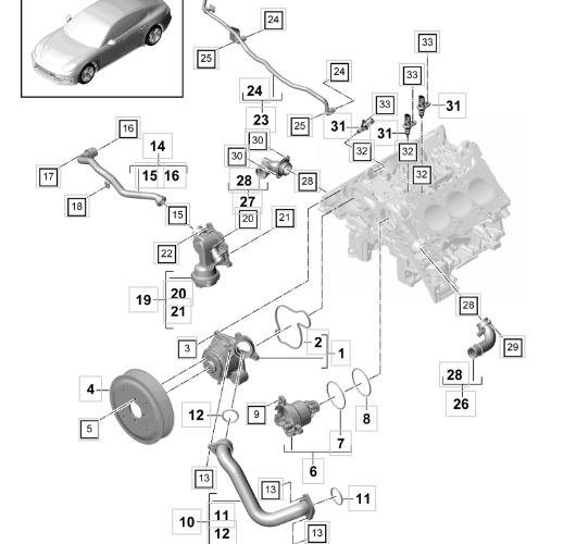 포르쉐 파나메라 4 냉각수 소모 및 워터펌프 개선형 정비 사례 5 porsche panamera4 2
