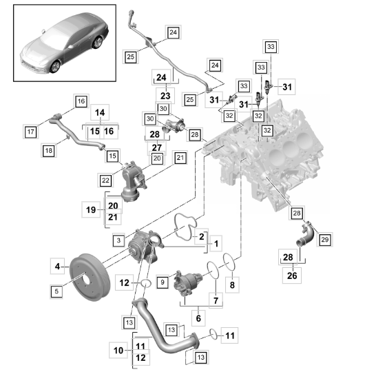 포르쉐 파나메라 4 냉각수 소모 및 워터펌프 개선형 정비 사례 23 porsche panamera4 2