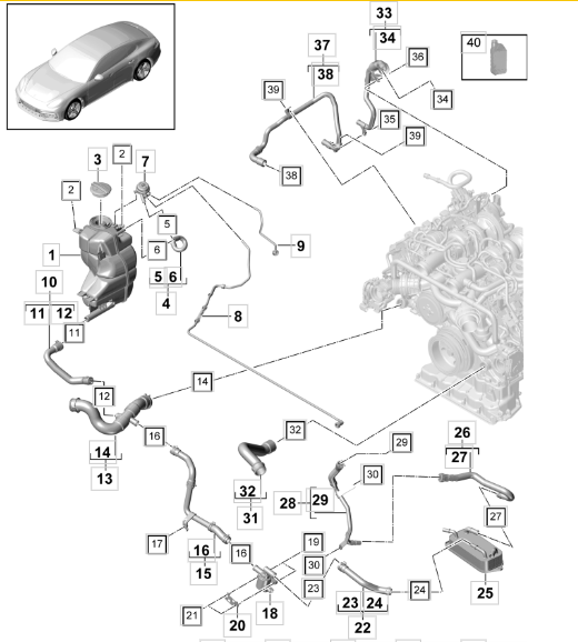 포르쉐 파나메라 4 냉각수 소모 및 워터펌프 개선형 정비 사례 24 porsche panamera4 3
